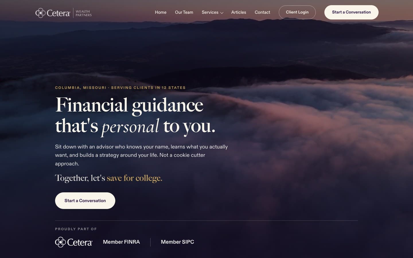 Cetera Wealth Partners of Missouri website