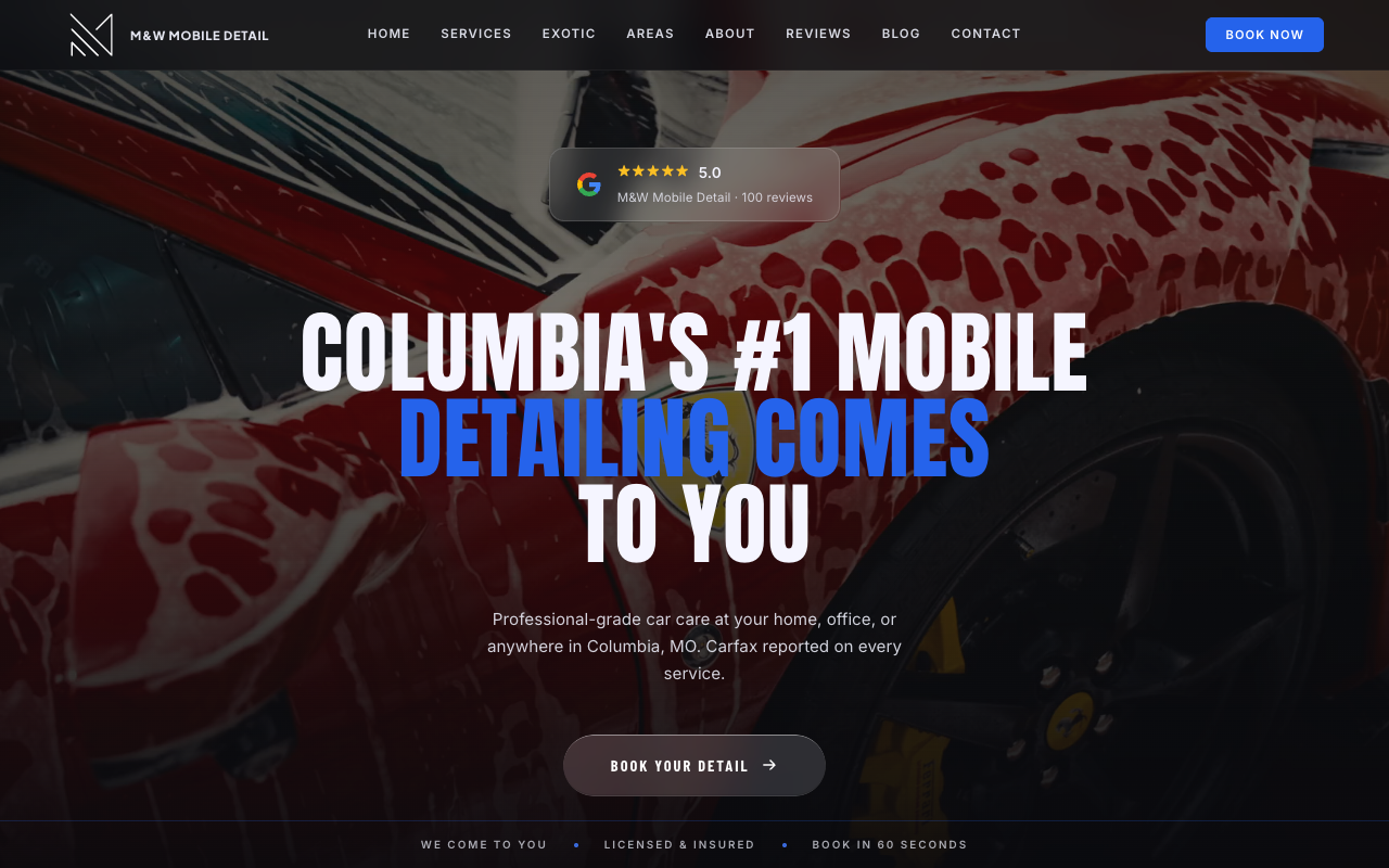 M&W Mobile Detailing website